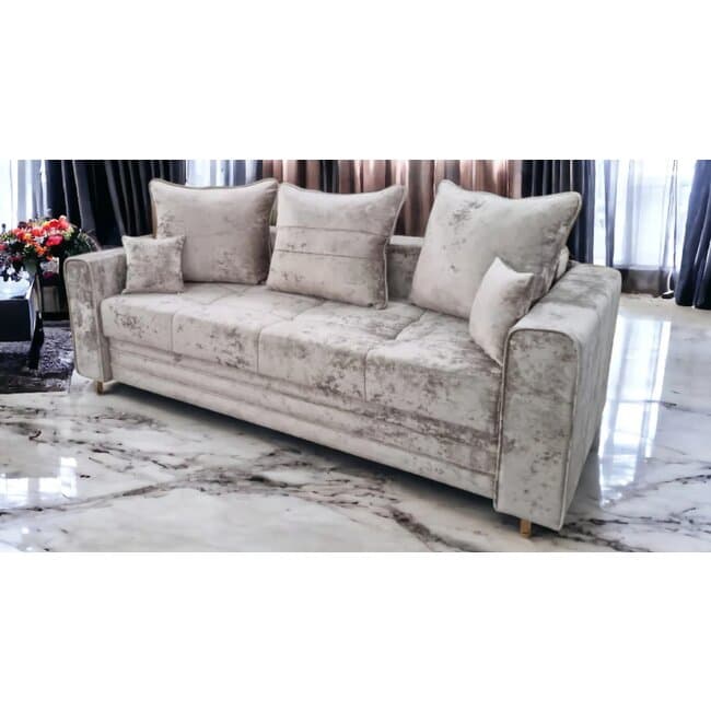 canapea extensibila irina gri 234x100 cm saltea micro pocket stofa premium