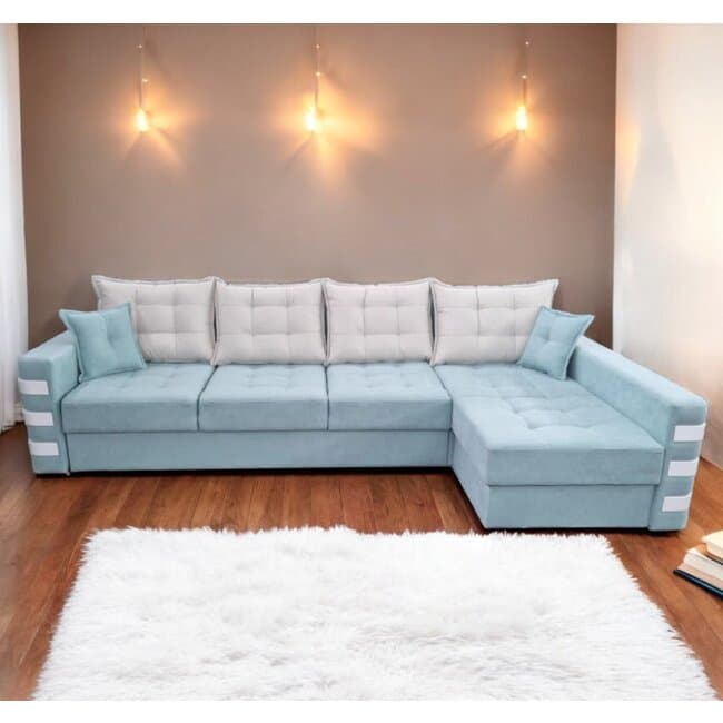 coltar oslo tip 2 extensibil culoare personalizabila 316x165 cm cu lada de depozitare si saltea cu memorie