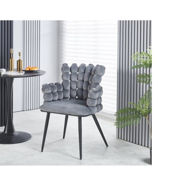 scaun spike tapitat catifea 63x45x85 cm gri