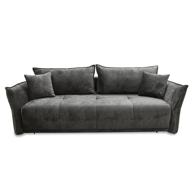 Canapea Vibe, extensibila cu spatiu de dormit 195x146 cm, structura lemn masiv si PAL, spuma HR si arcuri, stofa kronos 22, 235x104x88 cm, gri