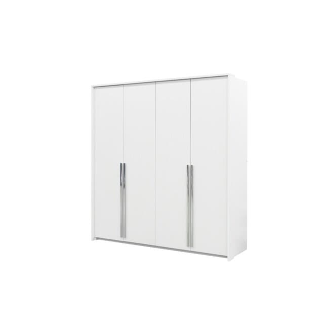 dulap genua compartimentare eficienta pal melaminat rezistent si usi glisante 210x217x65 cm alb