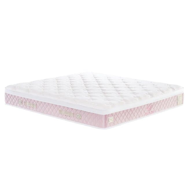 Saltea Visco 140x200 cm roz, memory foam, arcuri pocket, fermitate medie, material 3D
