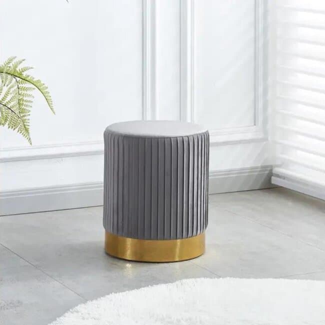 taburet alma design elegant si multifunctional tapiterie catifelata 40x50 cm bej