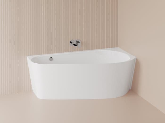 Cada freestanding dreptunghiulara, compozit alb mat, interior lucios,165x84x58 cm, Foglia Isabella