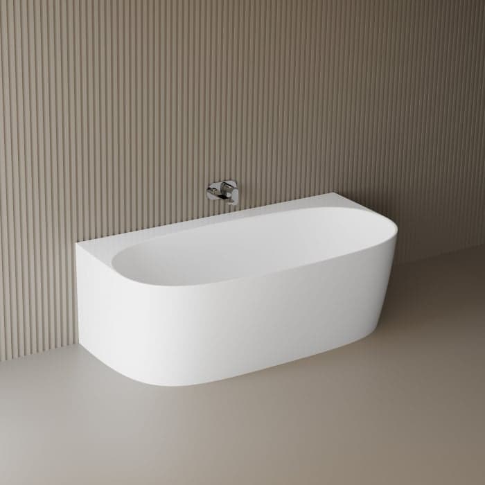 Cada freestanding dreptunghiulara, compozit alb lucios, 170x86x58 cm, Foglia Versailles
