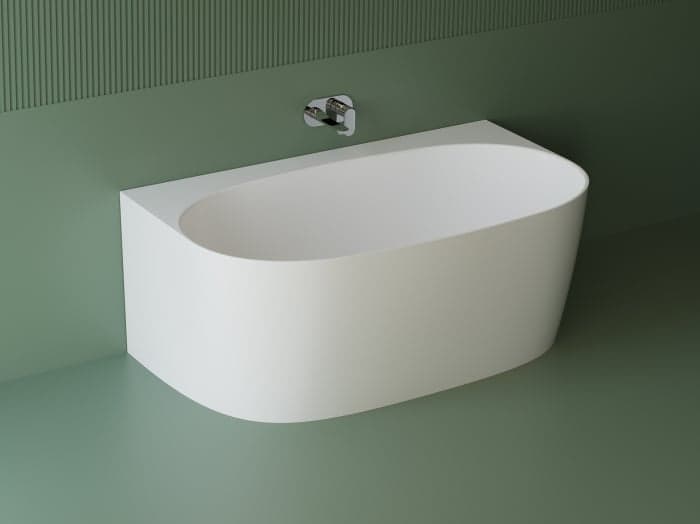 Cada freestanding dreptunghiulara, compozit alb lucios,148x86x58 cm, Foglia Versailles