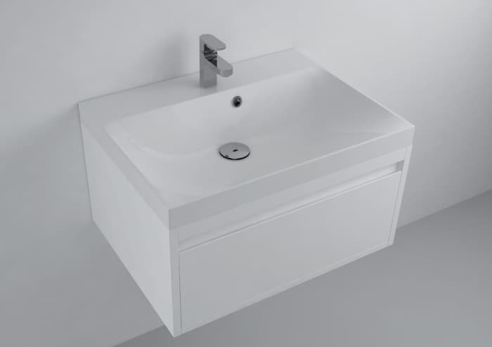 Lavoar incastrat din compozit, dreptunghiular, alb lucios, 61 x 46.4 cm, Foglia Modulo