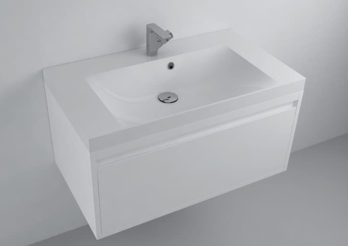 Lavoar incastrat din compozit, dreptunghiular, alb lucios, 81 x 46.4 cm, Foglia Modulo