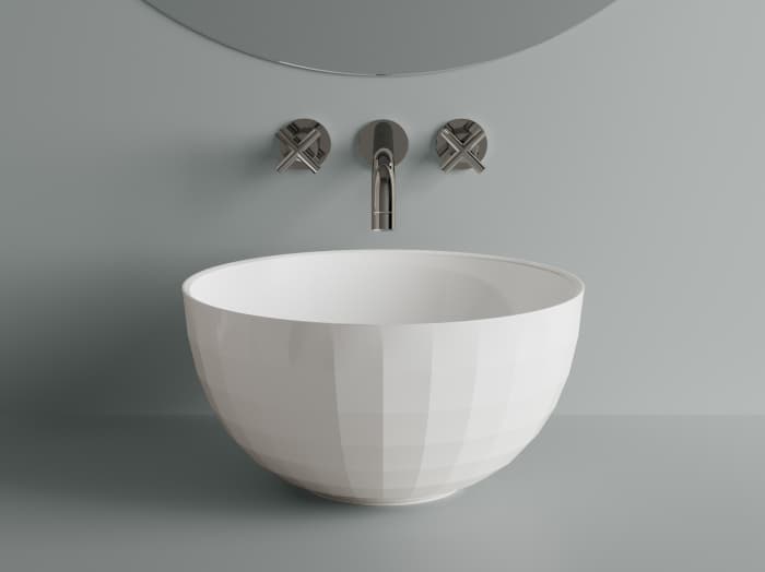 Lavoar pe blat, din compozit, rotund, 42x42x23.9 cm, Foglia Hera