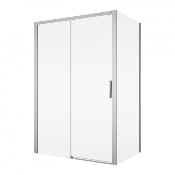 Cabina dus crom 100x100 cm, usa culisanta, grosime sticla 6 mm, tratament anticalcar, Ronal Divera