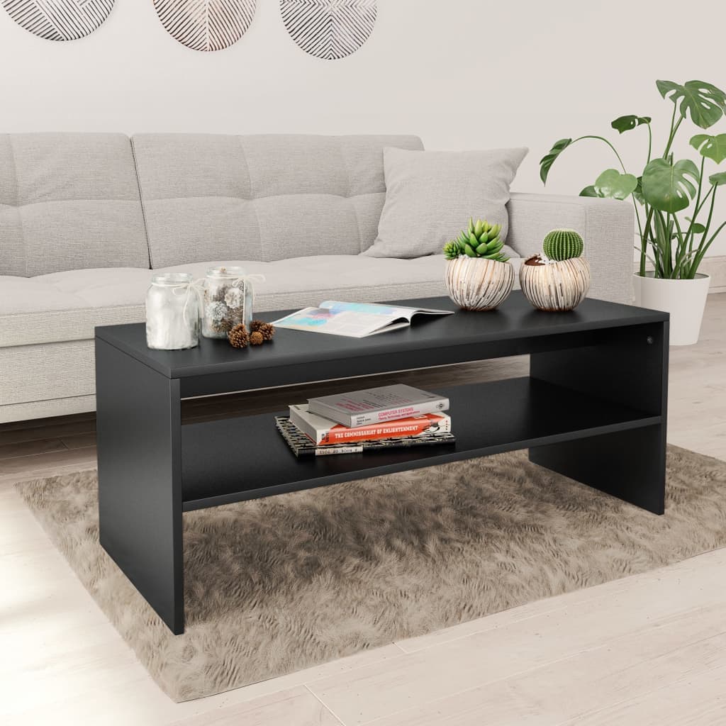 vidaXL Masuta de cafea, negru, 100x40x40 cm, lemn prelucrat