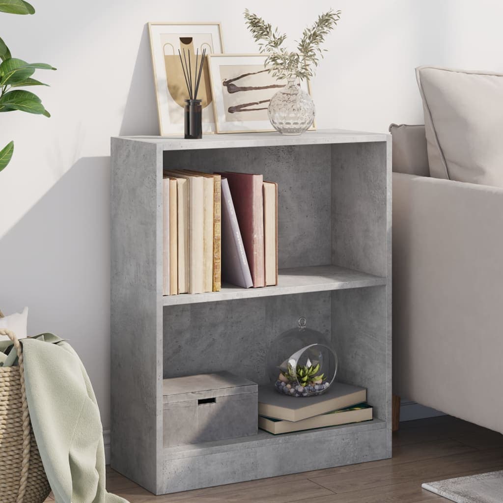 vidaXL Biblioteca, gri beton, 60x24x76 cm, lemn compozit