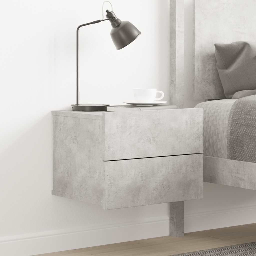 vidaXL Noptiera, gri beton, 40x30x30 cm, lemn prelucrat