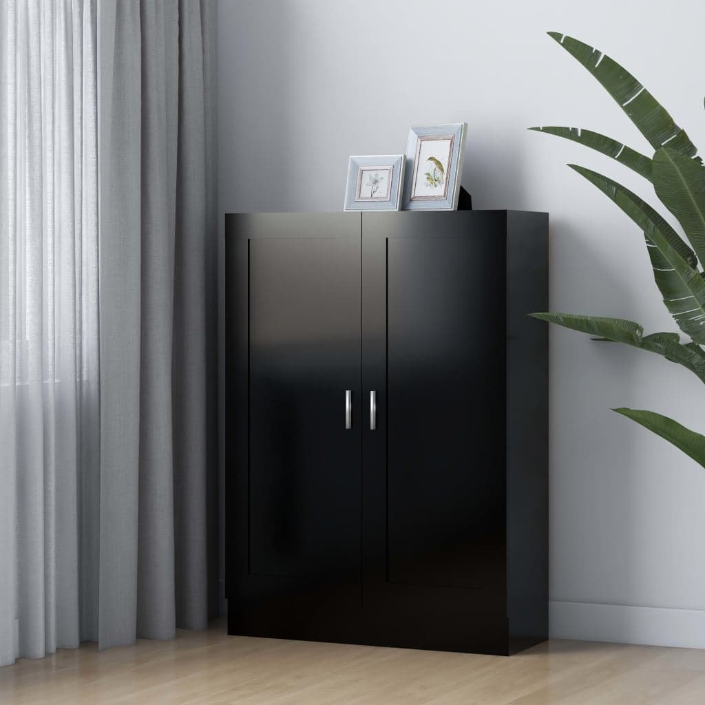 vidaXL Biblioteca, negru, 82,5 x 30,5 x 115 cm, lemn prelucrat
