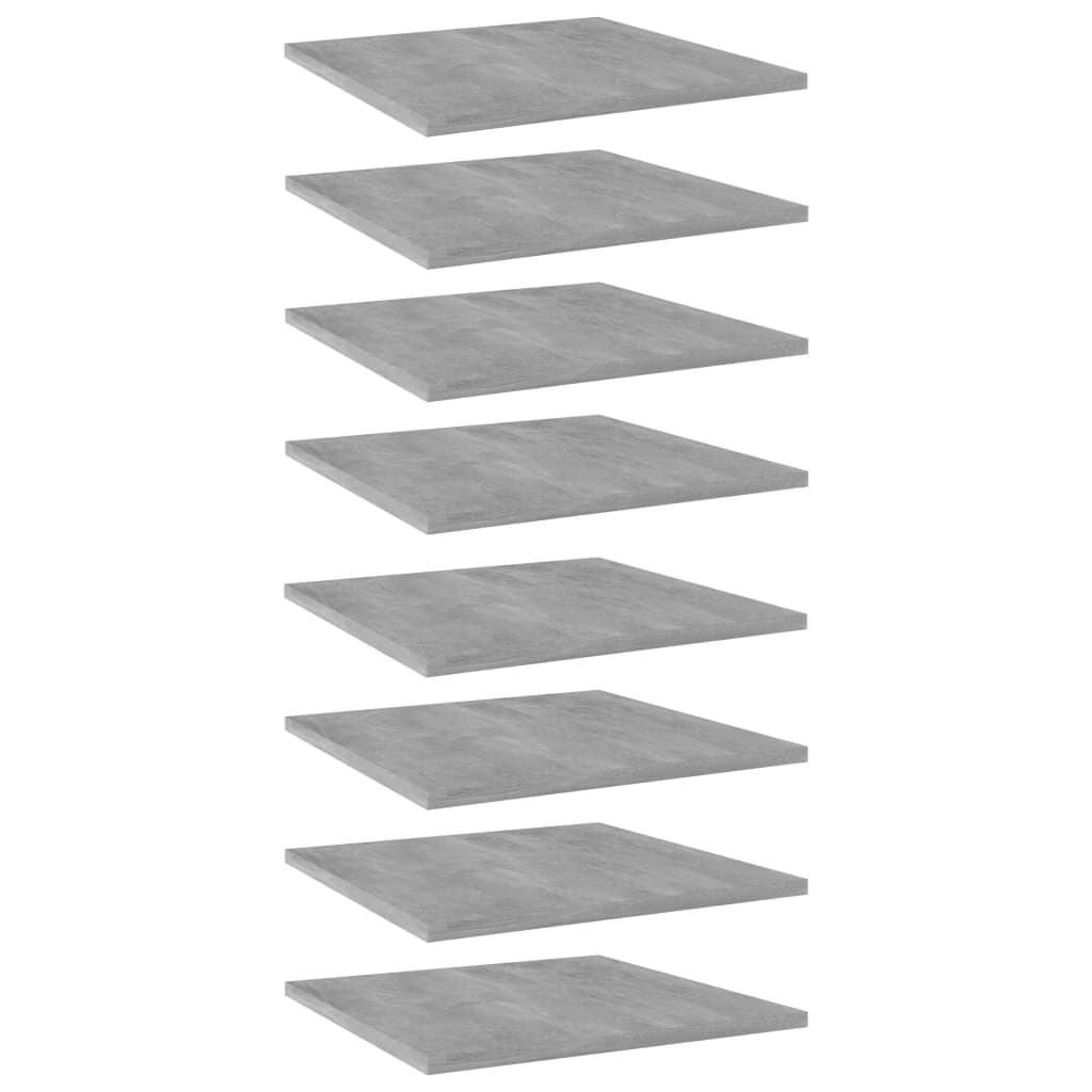 vidaXL Placi biblioteca, 8 buc., gri beton, 40 x 40 x 1,5 cm, PAL