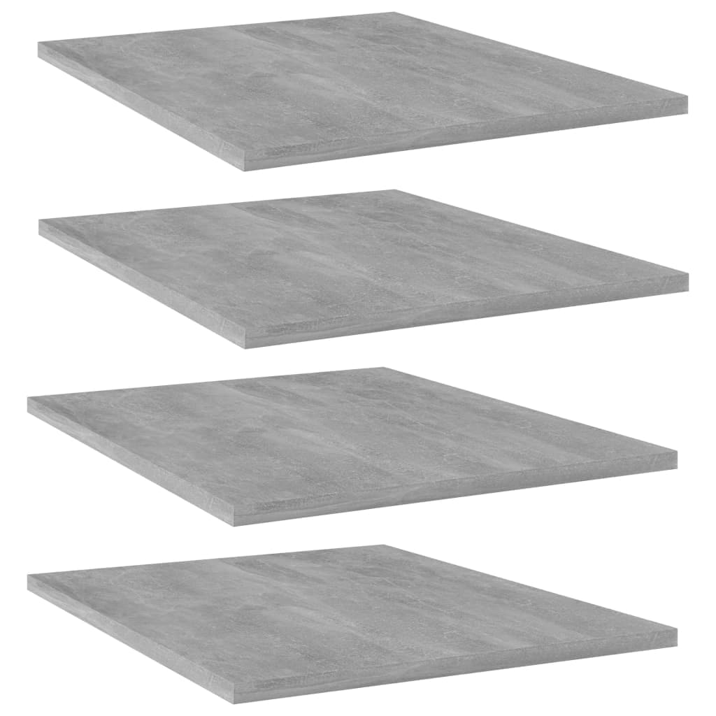 vidaXL Placi biblioteca, gri beton, 4 buc, 40 x 50 x 1,5 cm, PAL