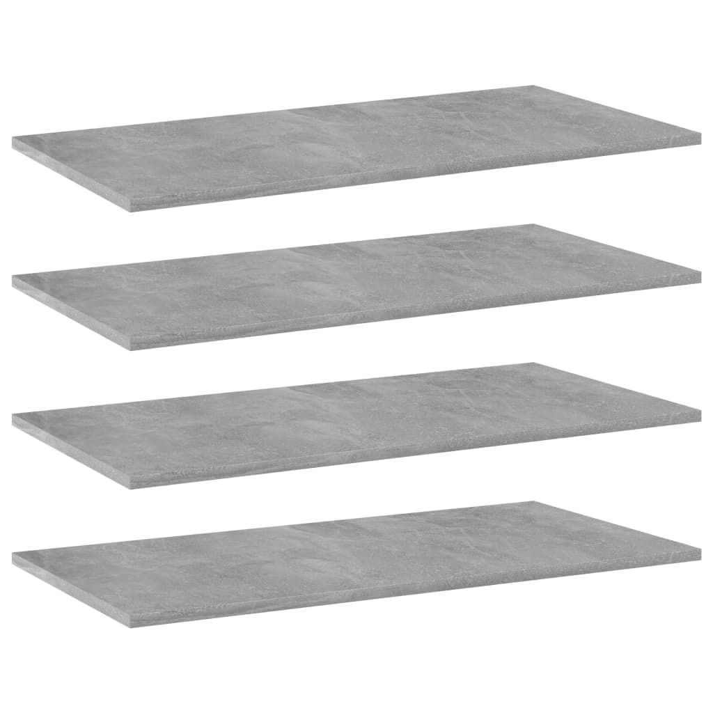 vidaXL Placi biblioteca, gri beton, 4 buc, 80 x 40 x 1,5 cm, PAL