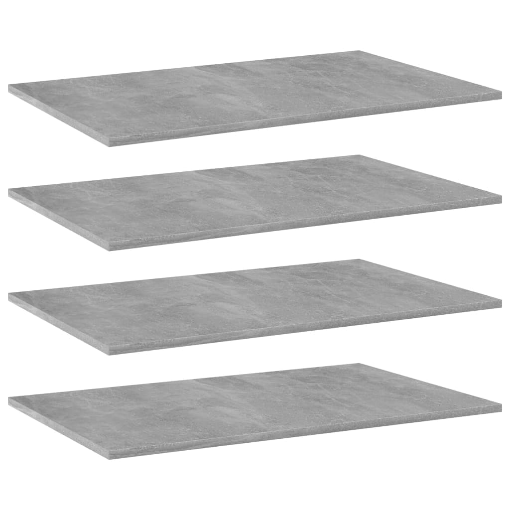 vidaXL Placi biblioteca, gri beton, 4 buc, 80 x 50 x 1,5 cm, PAL
