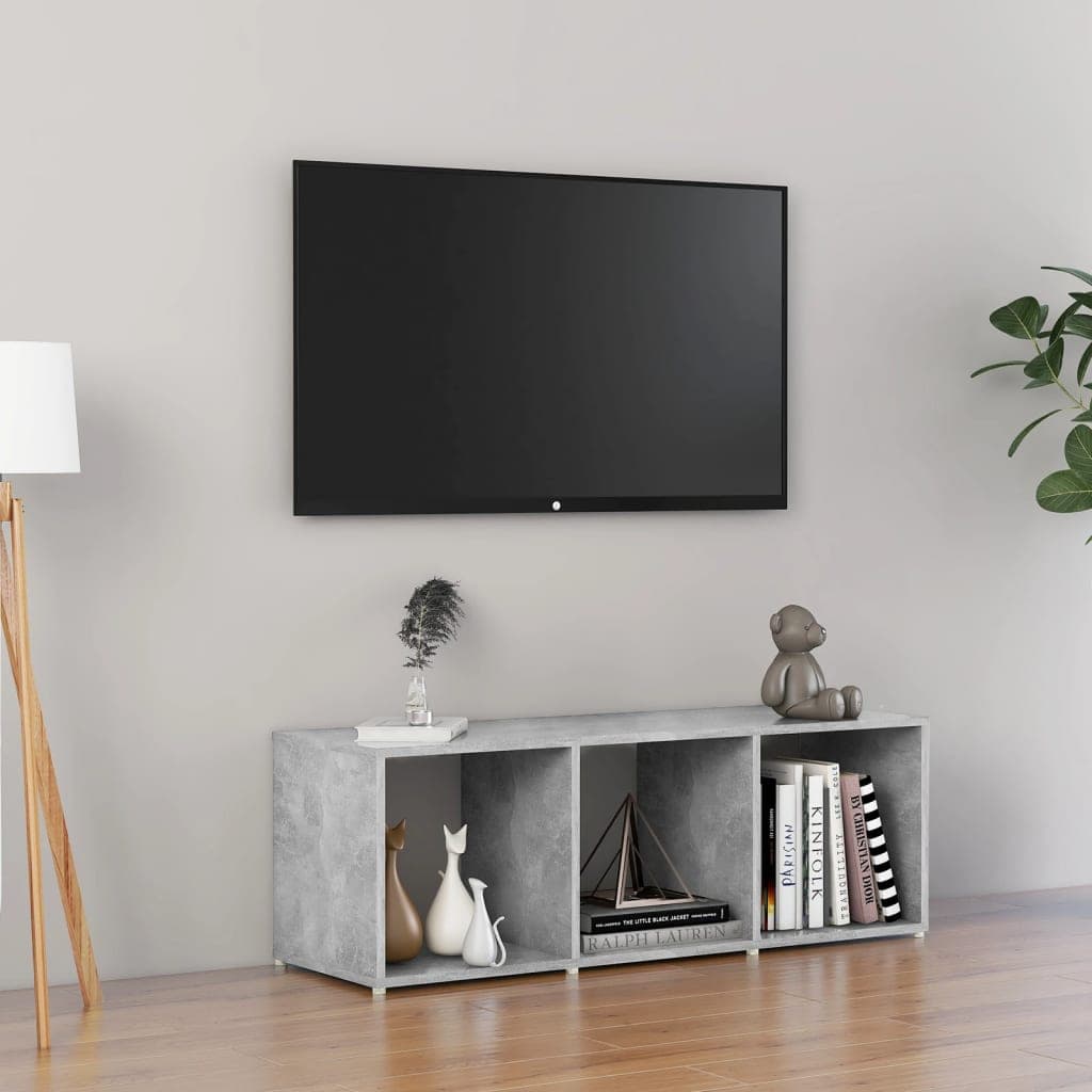 vidaXL Comoda TV, gri beton, 107x35x37 cm, PAL