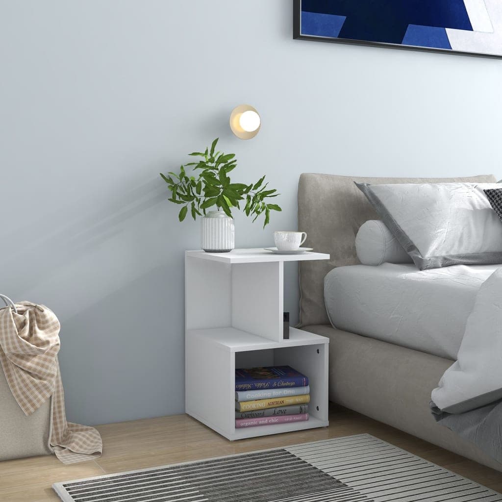vidaXL Noptiere, 2 buc., alb, 35x35x55 cm, PAL