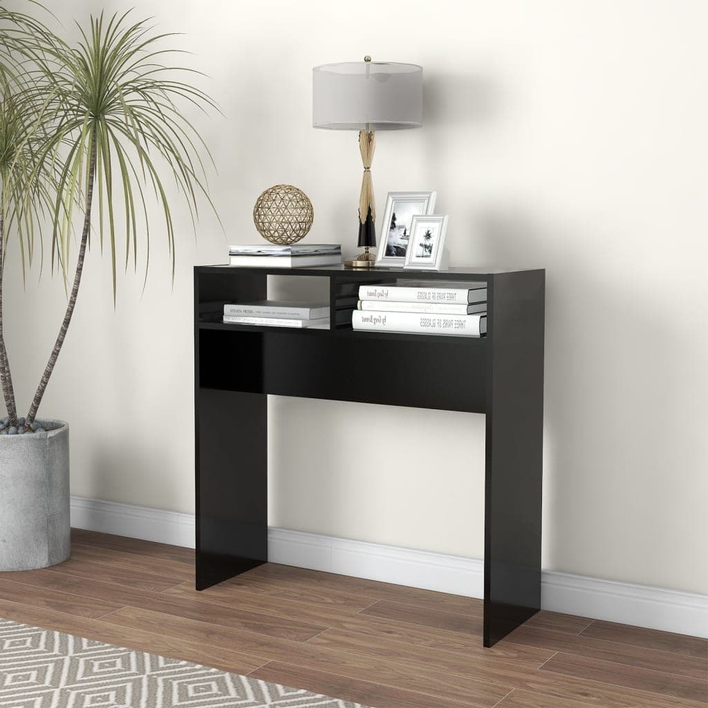 vidaXL Masa consola, negru, 78x30x80 cm, PAL