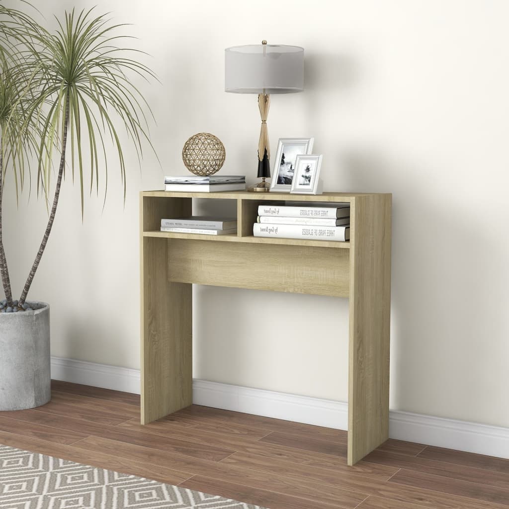 vidaXL Masa consola, stejar sonoma, 78x30x80 cm, PAL