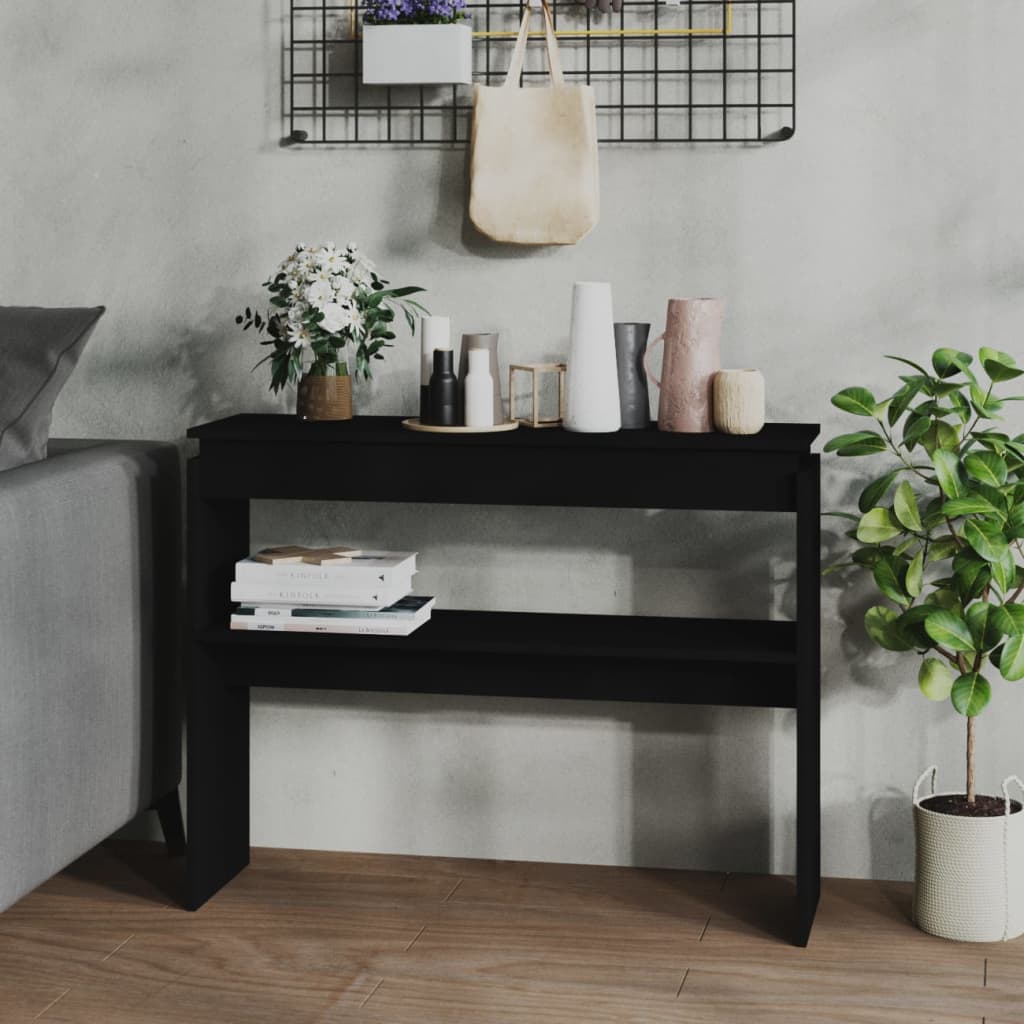 vidaXL Masa consola, negru, 102x30x80 cm, PAL