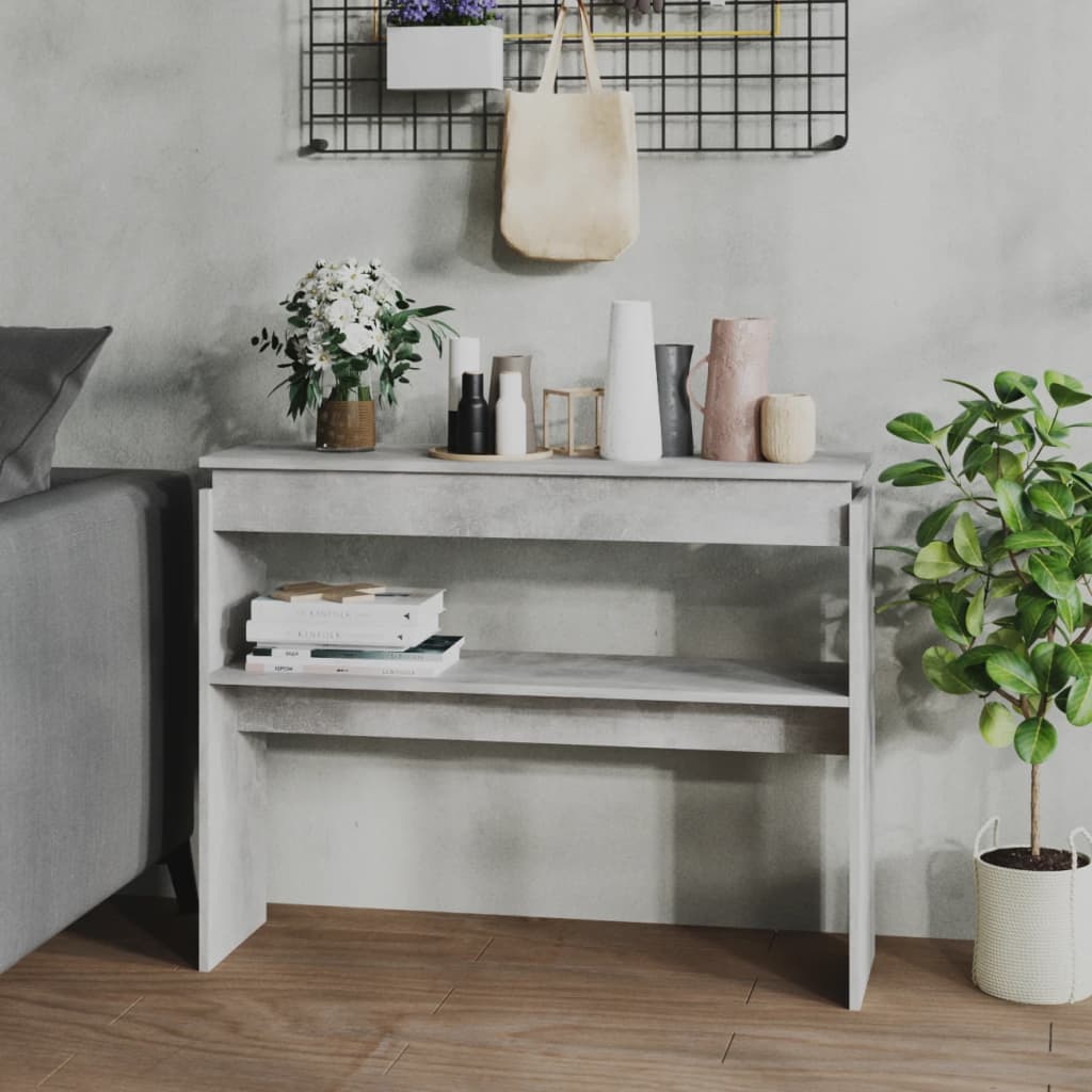 vidaXL Masa consola, gri beton, 102x30x80 cm, PAL