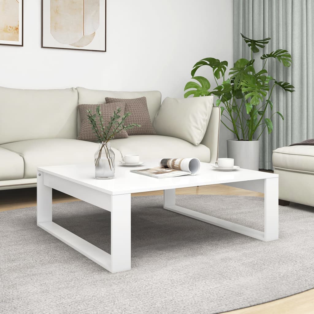 vidaXL Masuta de cafea, alb, 100x100x35 cm, lemn prelucrat