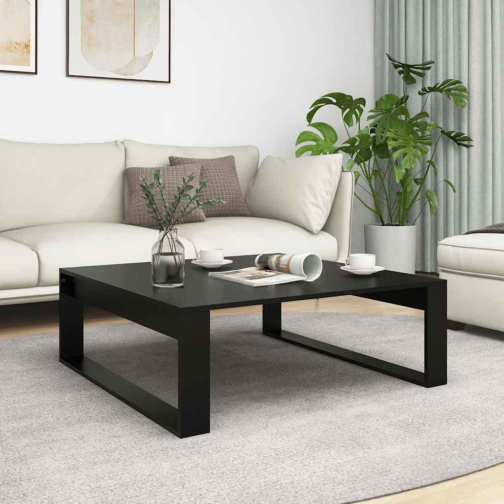vidaXL Masuta de cafea, negru, 100x100x35 cm, lemn prelucrat