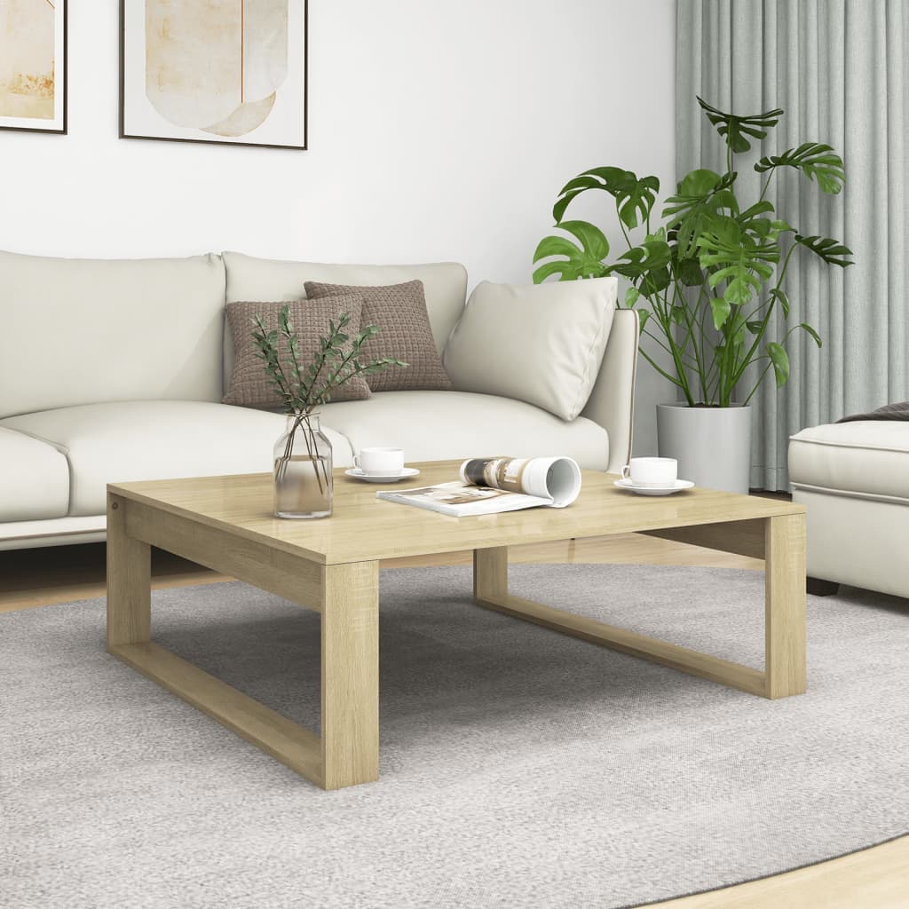 vidaXL Masuta de cafea, stejar sonoma, 100x100x35 cm, lemn prelucrat