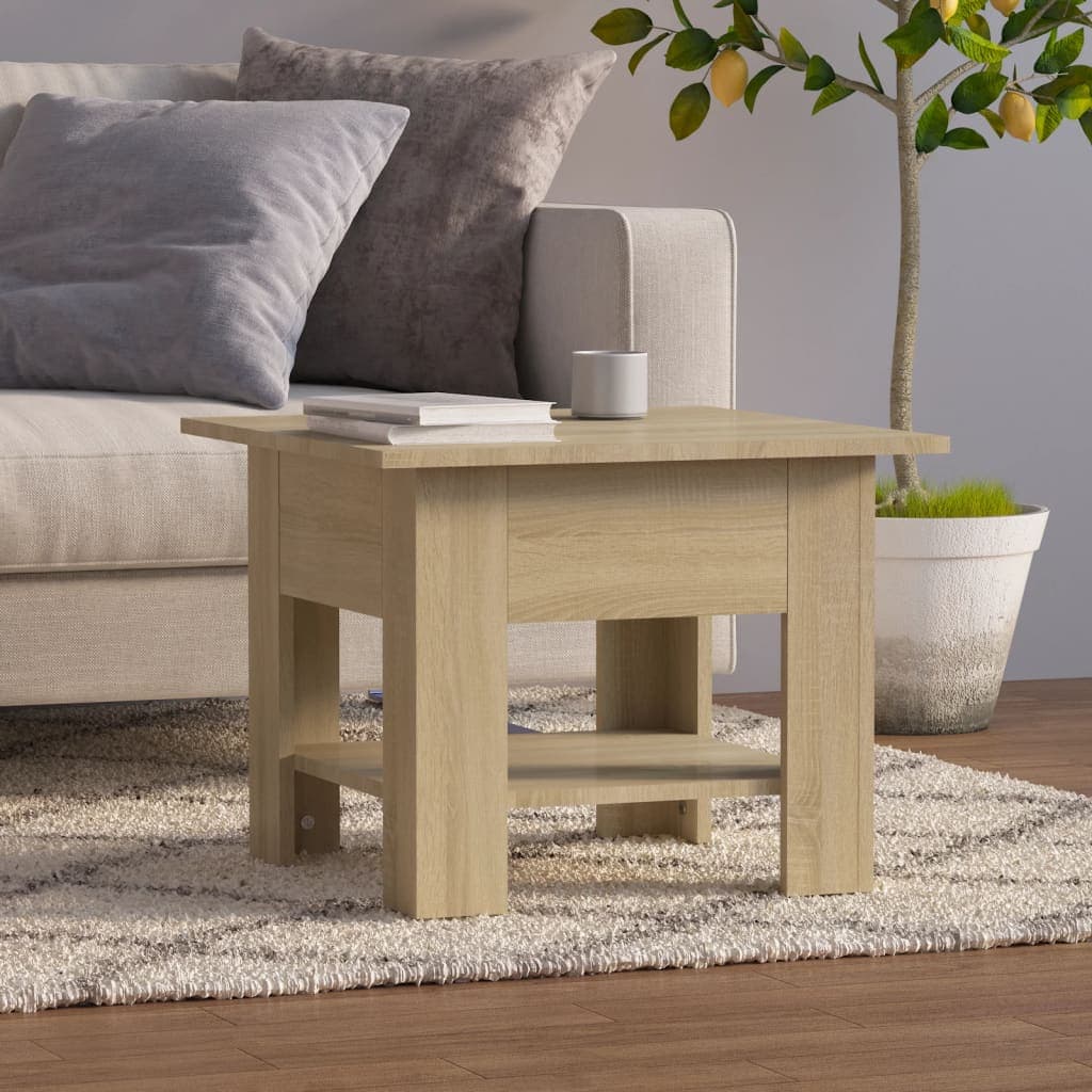 vidaXL Masuta de cafea, stejar sonoma, 55x55x42 cm, lemn prelucrat