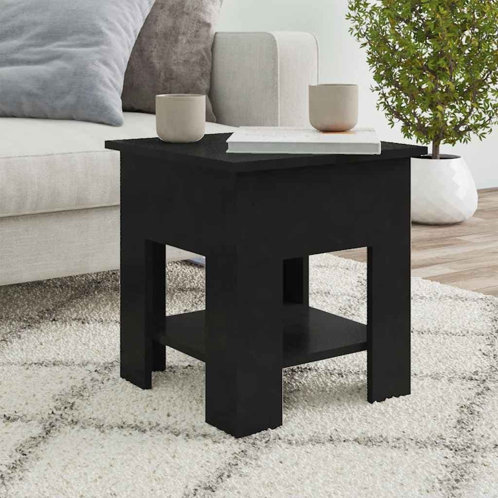 vidaXL Masuta de cafea, negru, 40x40x42 cm, lemn prelucrat