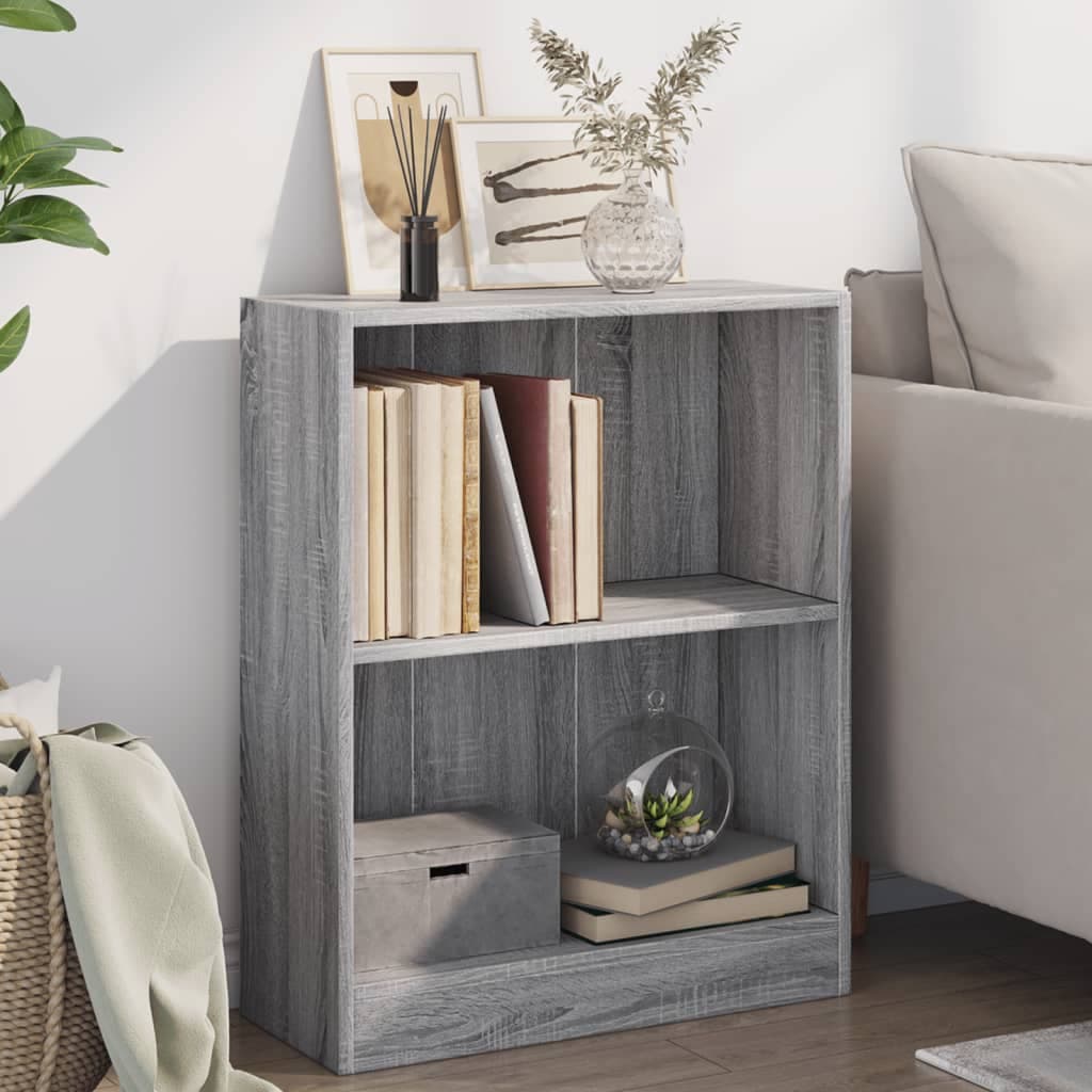 vidaXL Biblioteca, gri sonoma, 60x24x76 cm, lemn prelucrat