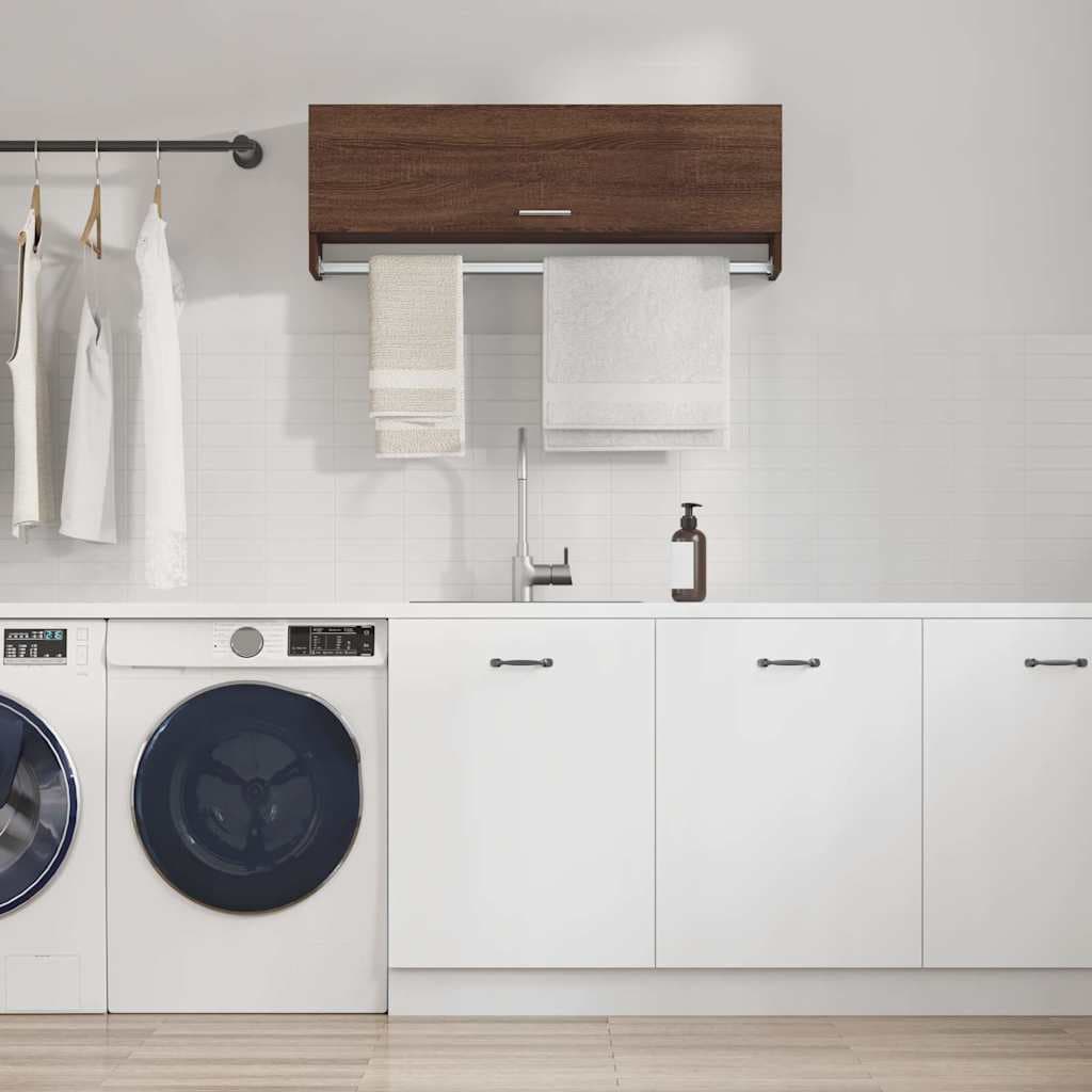 vidaxl sifonier stejar maro 100x32 5x35 cm lemn prelucrat