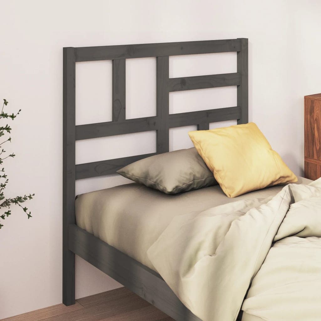 vidaXL Tablie de pat, gri, 81x4x104 cm, lemn masiv de pin