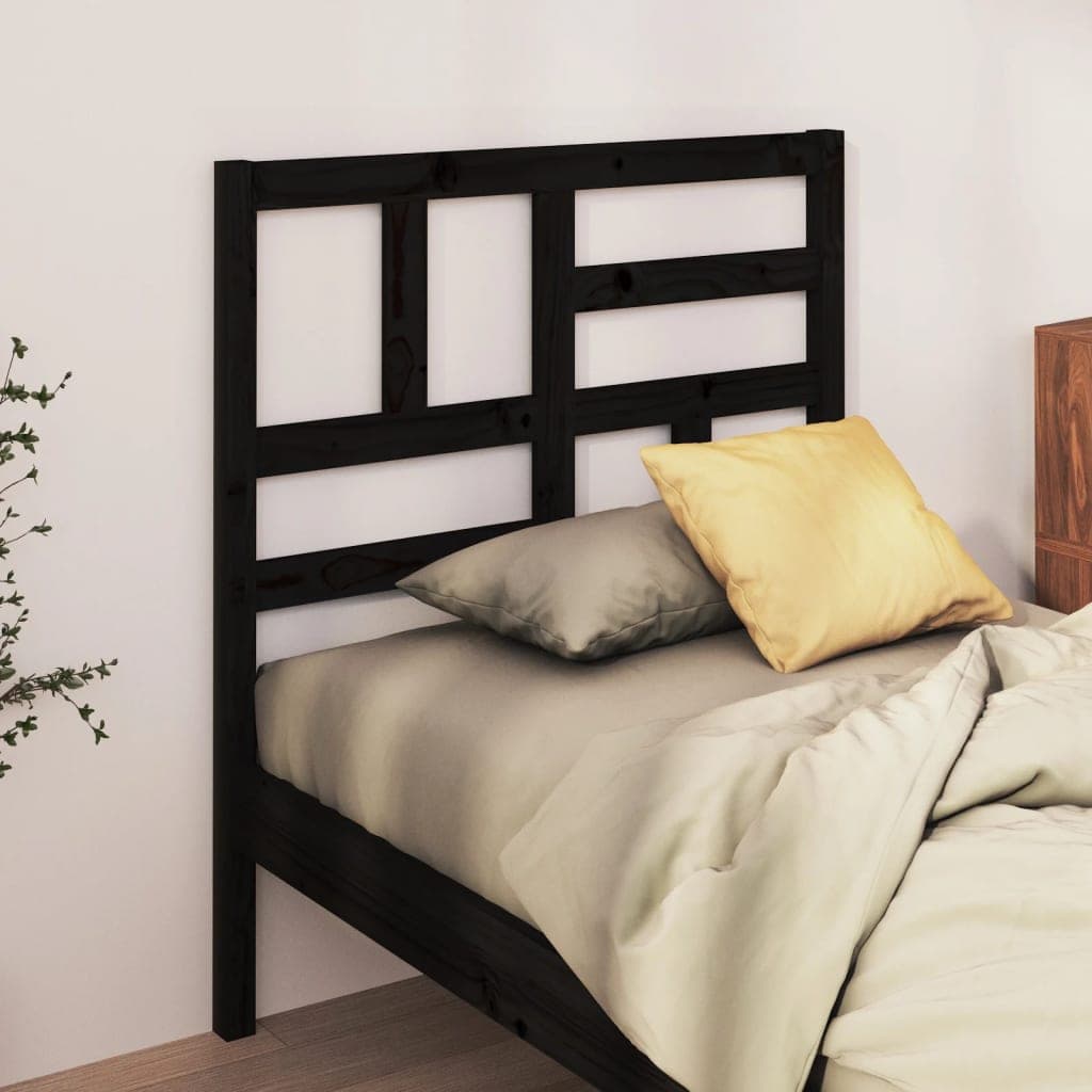 vidaXL Tablie de pat, negru, 96x4x104 cm, lemn masiv de pin