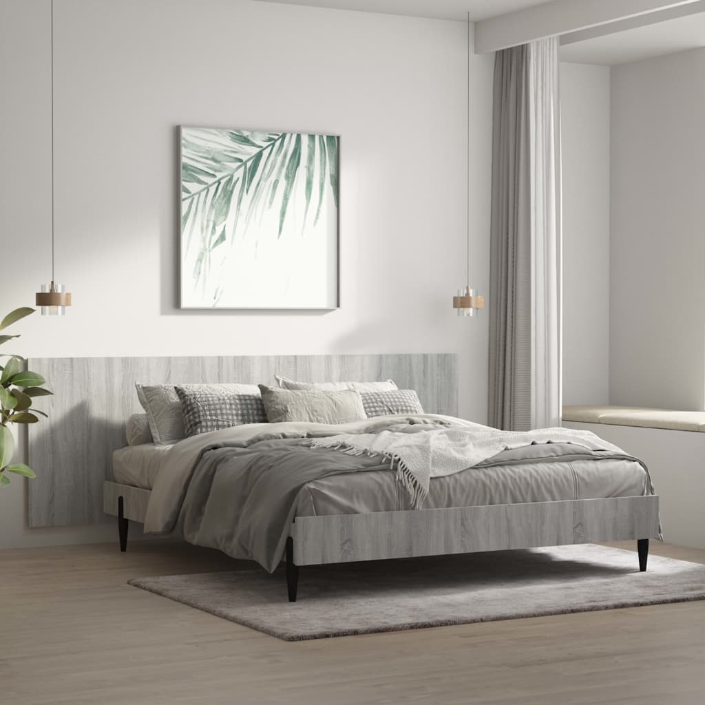 vidaXL Tablie pat de perete, gri sonoma, 240x1,5x80 cm, lemn compozit