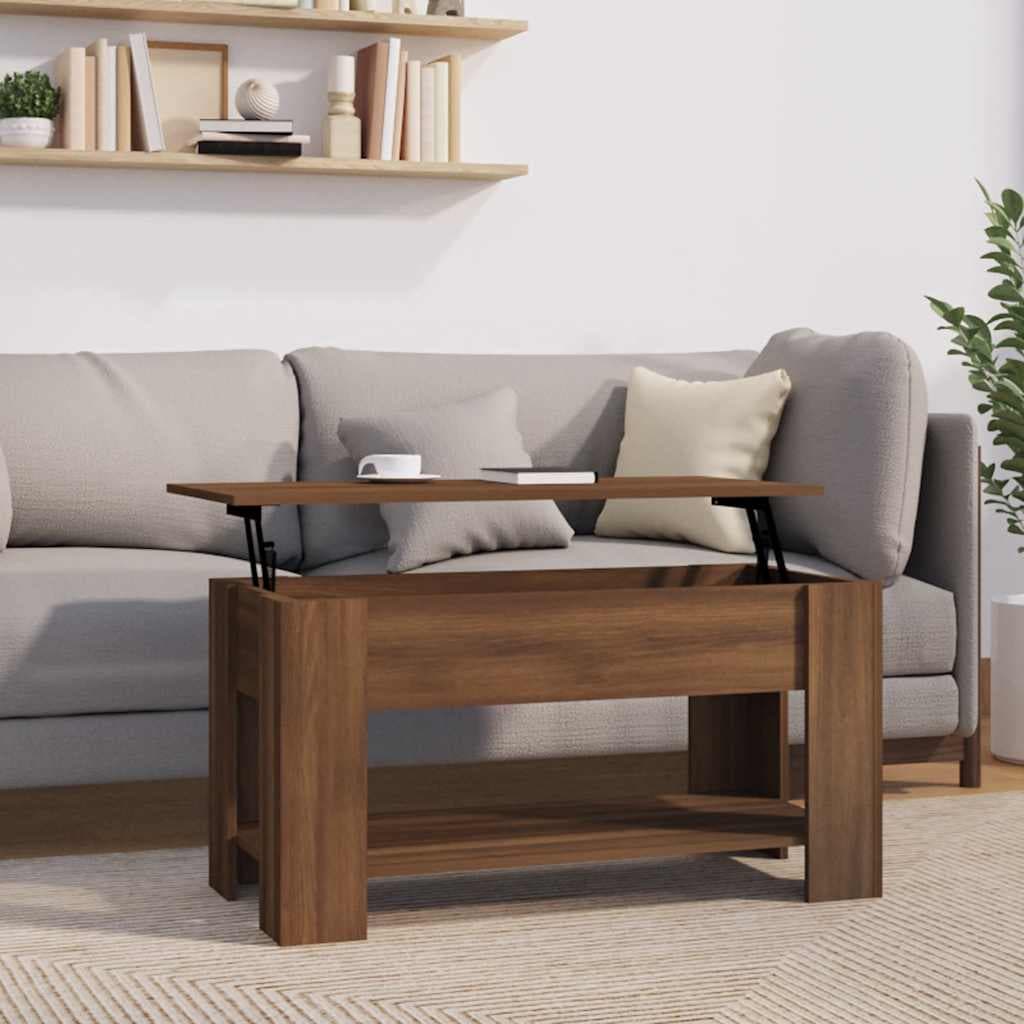 vidaXL Masuta de cafea, stejar fumuriu, 101x49x52 cm, lemn prelucrat