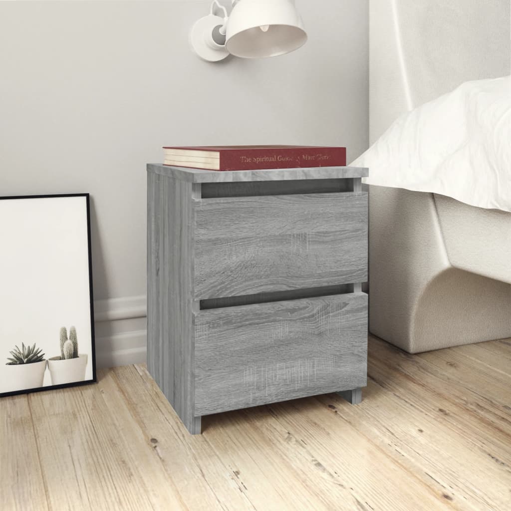 vidaXL Noptiere 2 buc. gri Sonoma 30x30x40 cm lemn prelucrat