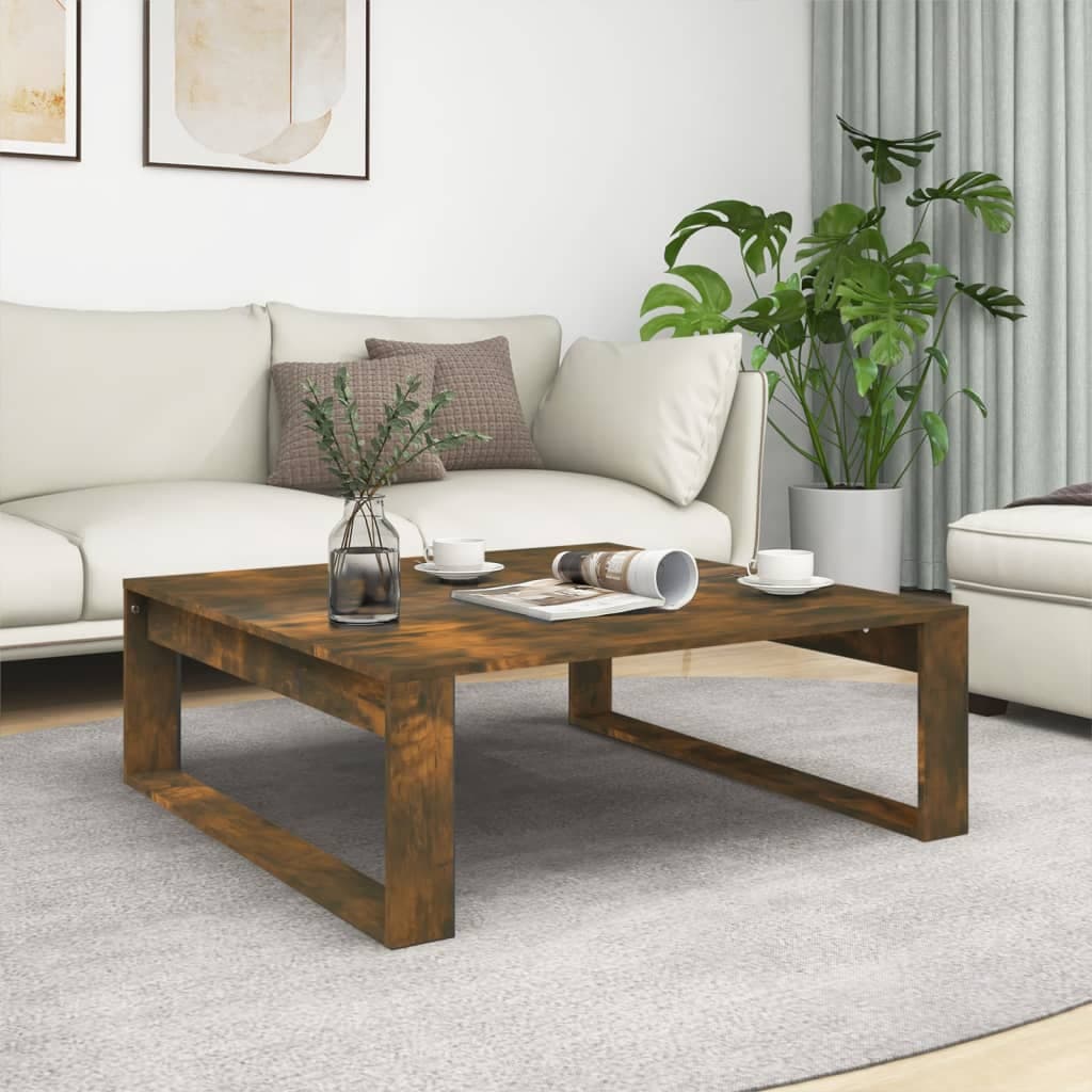vidaXL Masuta de cafea, stejar fumuriu, 100x100x35 cm, lemn prelucrat