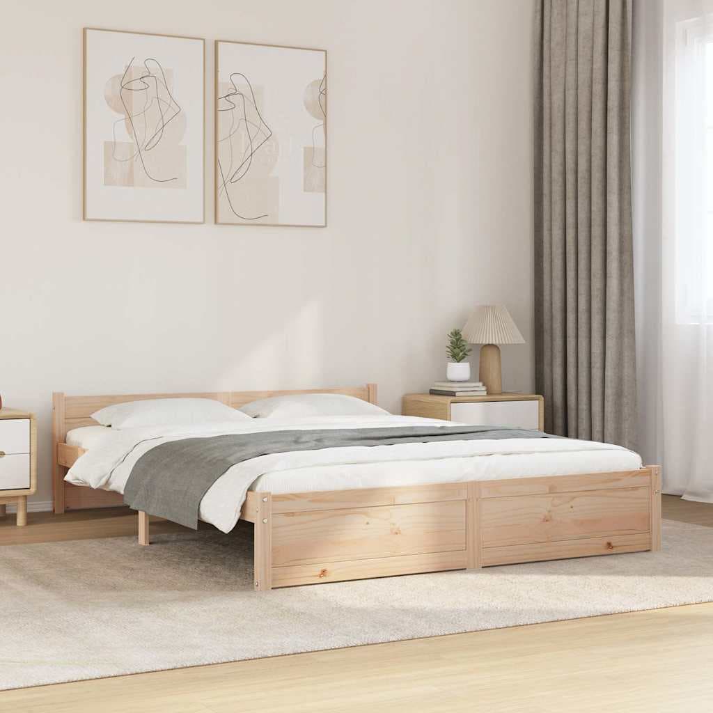 vidaXL Cadru de pat fara saltea, 140x200 cm, lemn masiv