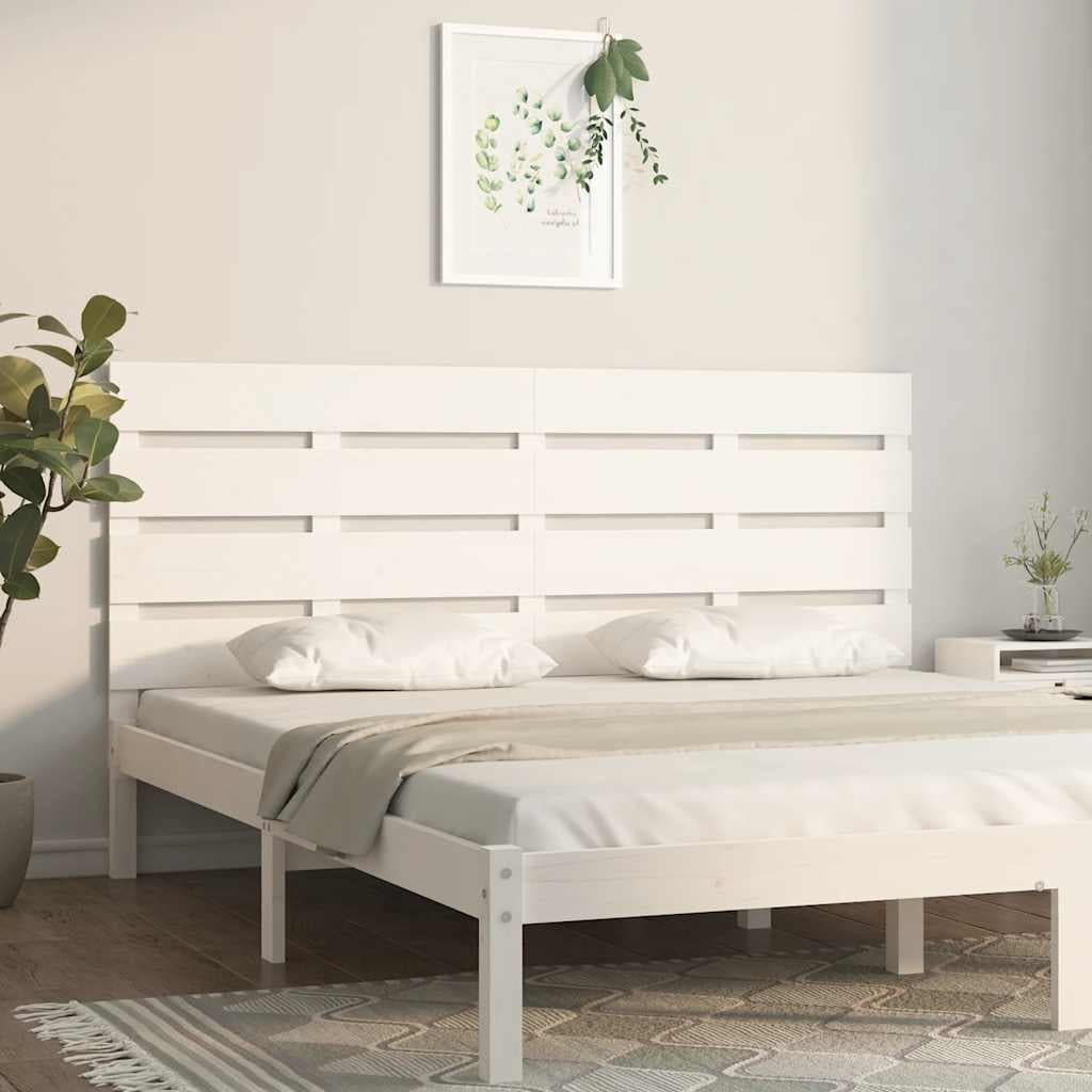 vidaXL Tablie de pat, alb, 180x3x80 cm, lemn masiv de pin