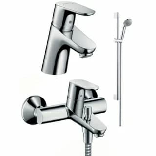 Set baterii 3 in 1 Hansgrohe Focus E2 Confort pentru lavoar, cada si dus cu sistem dus
