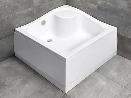 Cadita dus patrata Radaway Korfu C, 90x90X48 cm, panou inclus