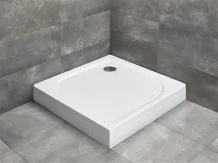 Cadita dus patrata Radaway Delos C cu carcasa, 80X80X14,5 cm, acrilica