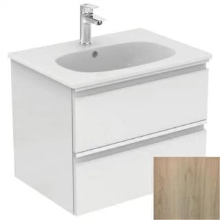 Mobilier baza Ideal Standard Tesi 60X49X44 cm cu doua sertare lemn deschis
