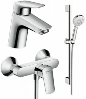 Set baterii 3in1 Hansgrohe Logis NEW cu baterie de lavoar, dus si set de dus