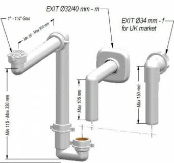 Sifon lavoar Ideal Standard pentru spatii inguste