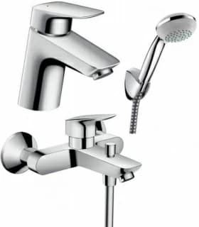 Set baterii 3in1 Hansgrohe Logis baterie lavoar, cada si set de dus Crometta